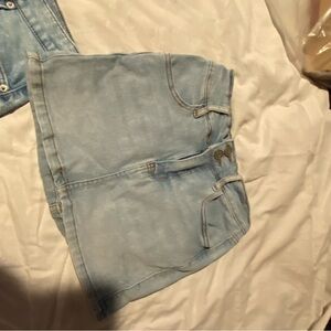 Light Blue Denim Mini Skirt